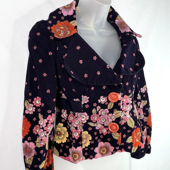 Elevenses Navy Floral Blazer 4P - Picture 2 of 9